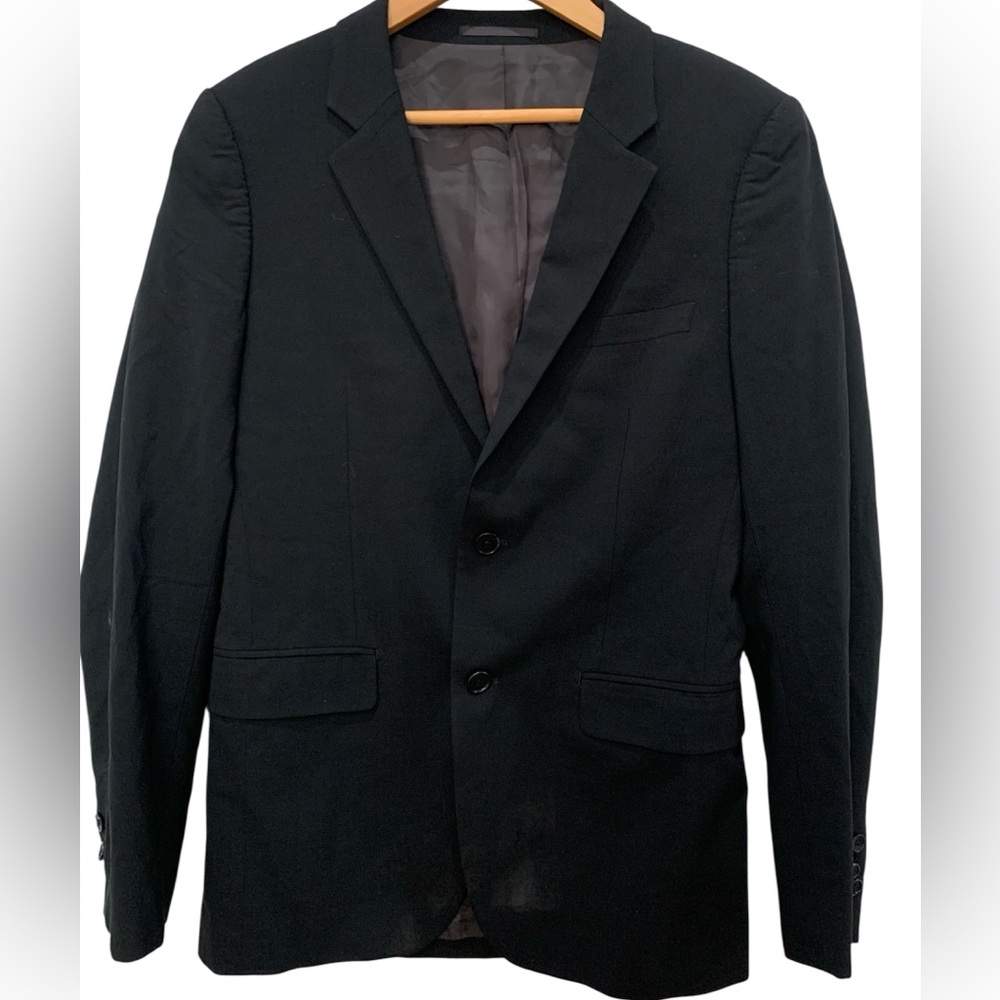 Theory Men’s Black Wool Blazer Size 36 Regular – 95% Wool, Cupro Lining
